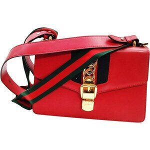 (S6) Gucci Crossbody Bag Red Leather